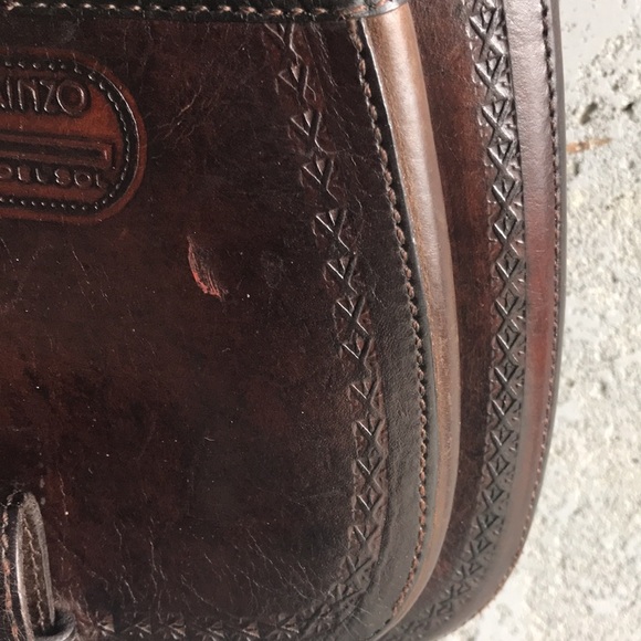 #035 Anna Cainzo Culturas Del Sol’s | Brown Leather Side Saddle Crossbody - Picture 7 of 17